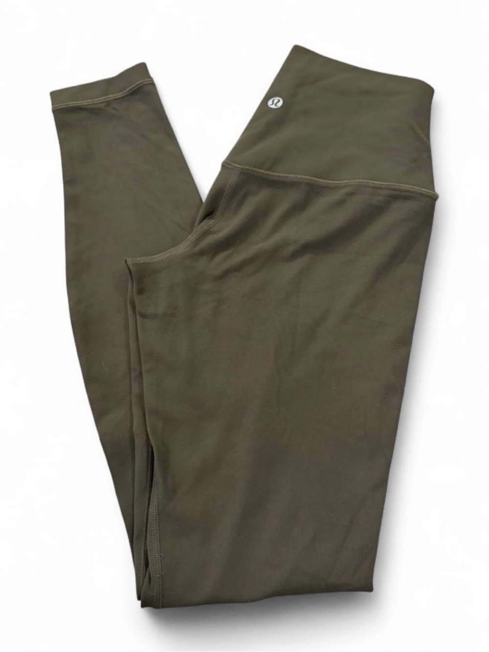 Lululemon dark olive green align leggings in Sz. 4, Inseam 28”. High Rise.